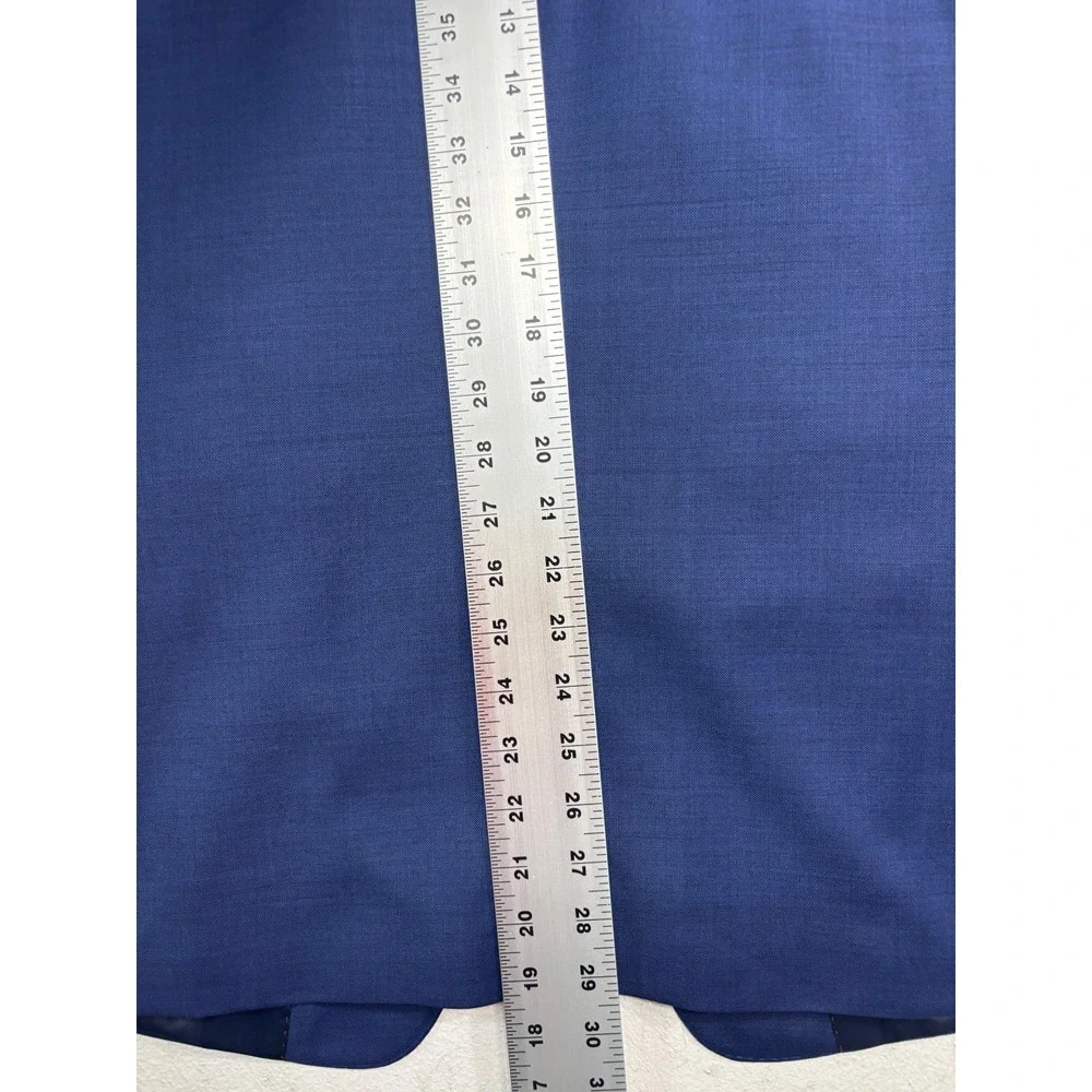 Tommy Hilfiger 42S 40x29 Navy Blue 2pc Pant Suit Stretch Wool Flat Front Mens